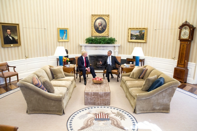 President Barack Obama meets with President-elect Donald Trump in the Oval Office, Nov. 10, 2016. (Official White House Photo by Pete Souza)